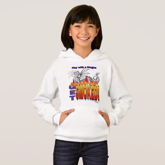 Brincar Com Um Dragão Comer Hoodie Fumado (Frente Completa)
