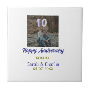 Brinde a 10 anos feliz aniversário roxo dourado
