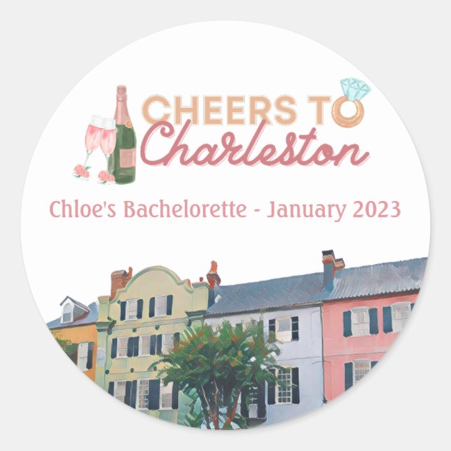 "Brinde a Charleston" Adesivos para Festa de Bacha (Frente)