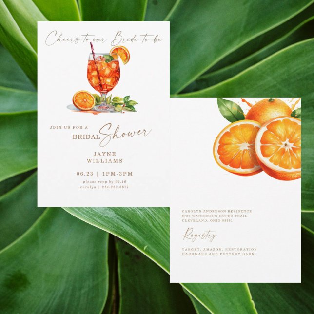 Brinde à Nossa Noiva Aperol Spritz Convite de Chá  (Criador carregado)