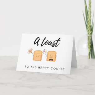 Brinde ao Casal Feliz   Cartão de Casamento Fofo