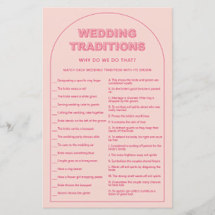 Brinde cor-de-rosa, tradições de casamento, jogo d