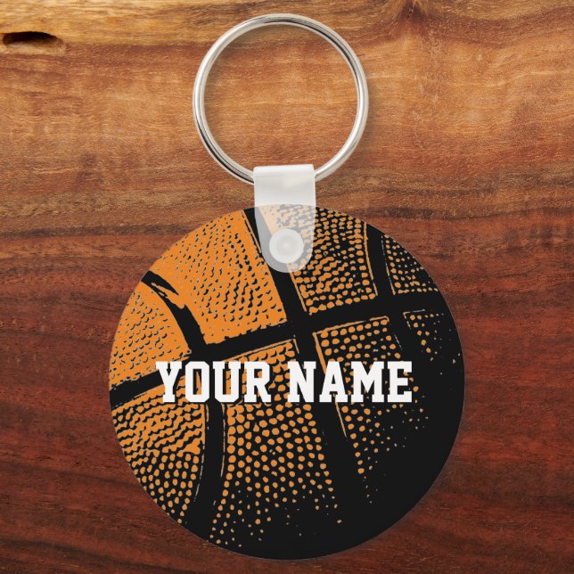 Brinde de chaveiro de basquete com nome personaliz (Frente)