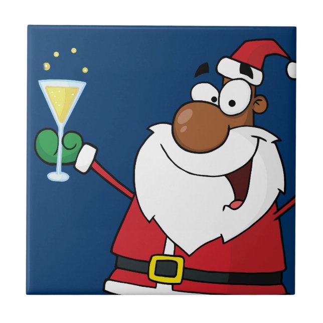 Brinde de Feriados Felizes de Papais noeis Pretos (Frente)