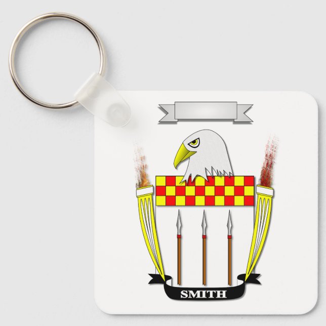 BRINDE E ESCUDO DA FAMÍLIA SMITH EM UMA CHAVEIRO (Frente)