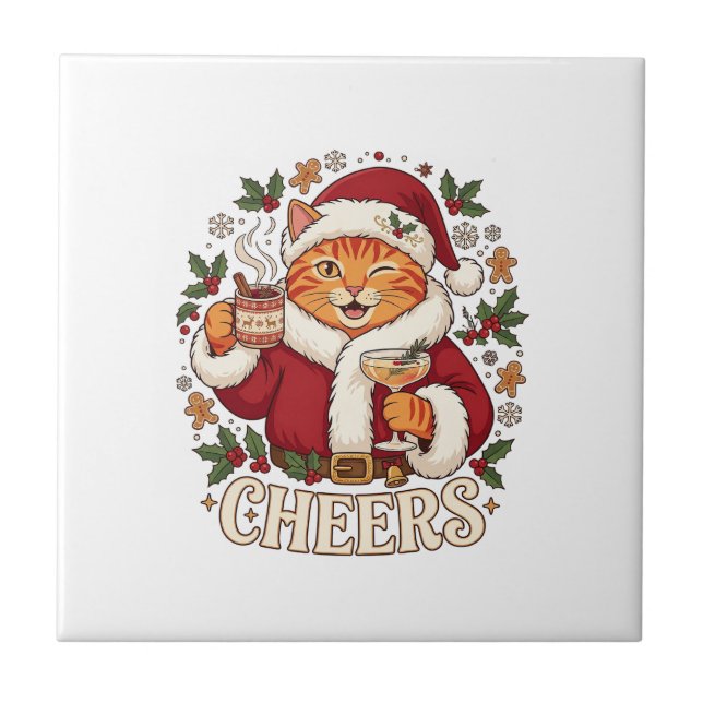 Brinde Natal Gato Laranja Chapéu do Papai Noel Beb (Frente)