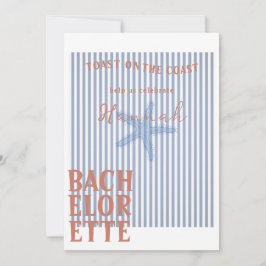 Brinde no Convite de Bachelorette Costeiro e Detal