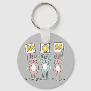Brinde para Mãe Coelhinhos Divertidos Chaveiro