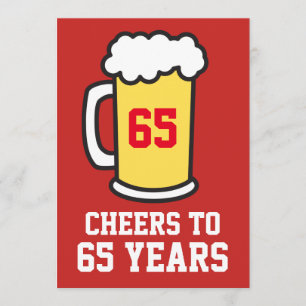 Brindes a 65 Anos Convite de Aniversário Cerveja 6