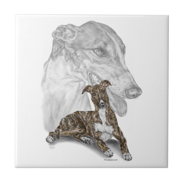 Brindle Greyhound Dog Art (Frente)