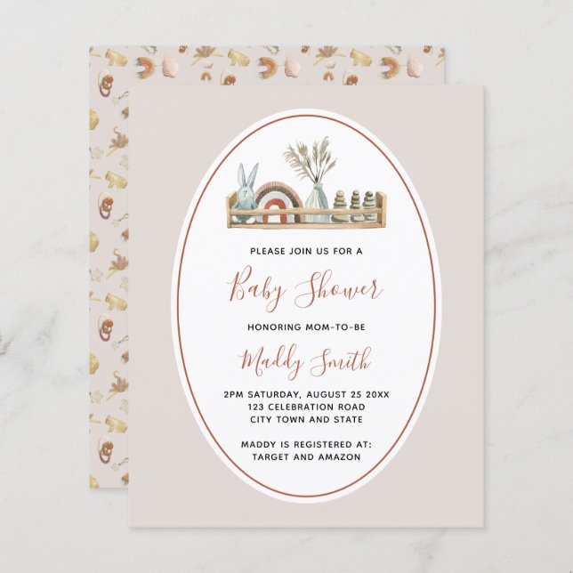 Brinquedos Boho orçamento Terracotta Chuvinha de B (Frente/Verso)