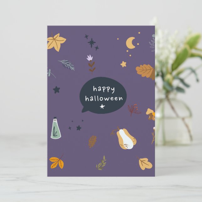 Brinquedos engraçados com vassouras, abóboras e fa (Em pé/Frente)