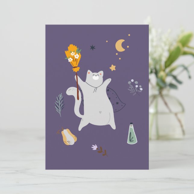 Brinquedos engraçados com vassouras, abóboras e fa (Em pé/Frente)