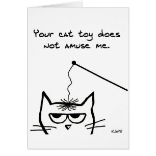 Brinquedos falhados do gato - cartão engraçado do