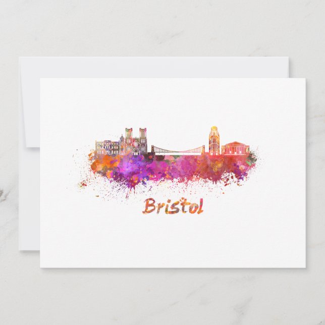 Bristol skyline in watercolor (Frente)