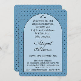 Brit Bat Jewish Baby Girl Naming Hebraico Convite