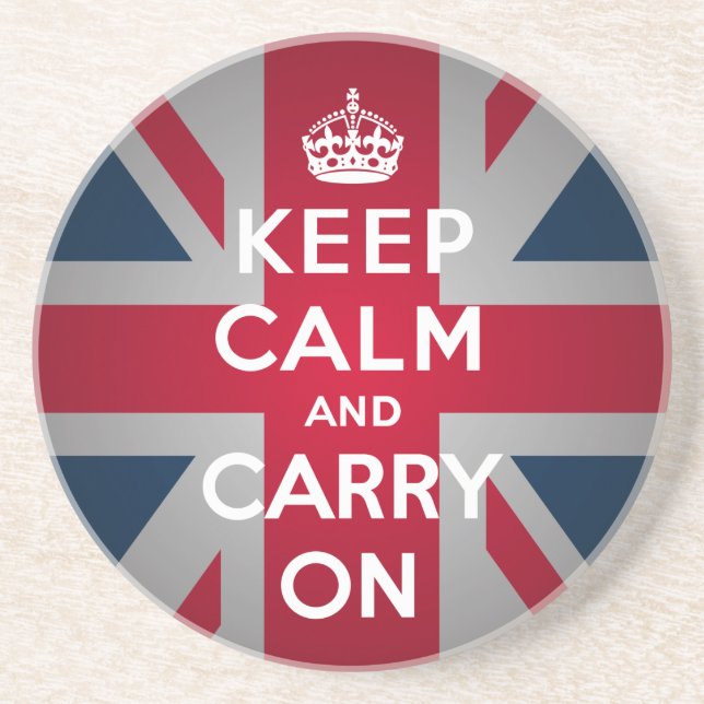 British Keep Calm Carregar British Flag Porta copo (Frente)