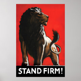 British Lion Patriotism Poster Stand Firm WWI