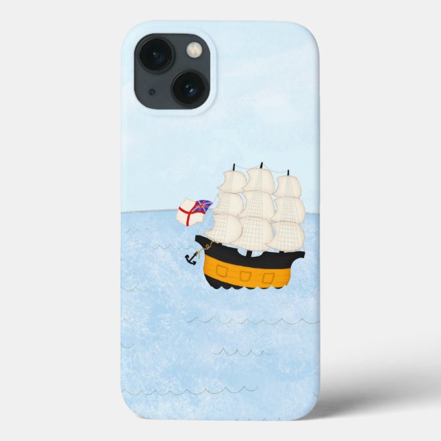 British Naval Ship Sailing on the Open Sea (Verso)