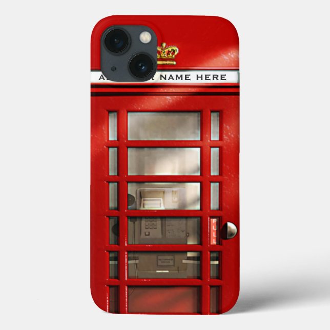 British Red Telephone Box Personalizado (Verso)
