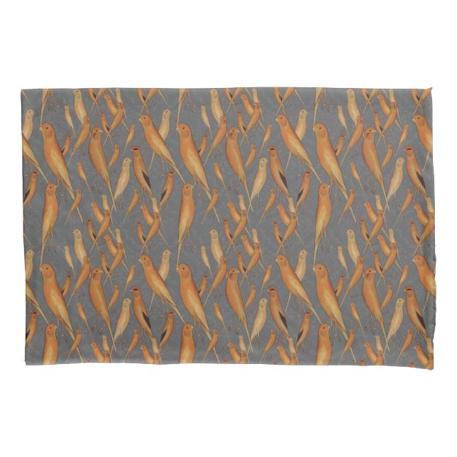 British Yorkshire Canary Cinza Brocade Background (Frente)