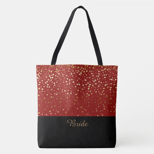 Brito Tote Bag Red & Petite Ouro Stars (Frente)
