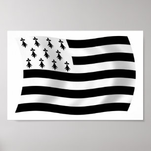 Brittany Flag Poster Impressão