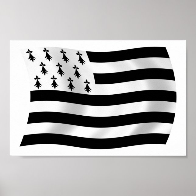 Brittany Flag Poster Impressão (Frente)