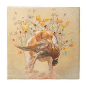 Brittany Spaniel, caçando café faisão Mug T-Sh