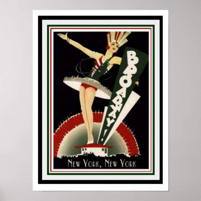 Broadway Art Deco Poster 12 x 16 (Frente)