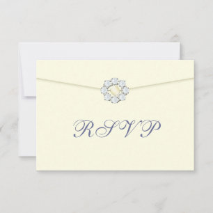 Broche de Diamante e Pérola no Envelope RSVP