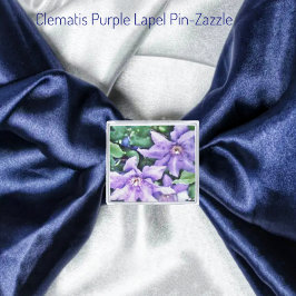 Broche De Lapela Prateado Clematis Purple
