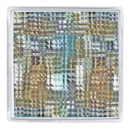 Broche De Lapela Prateado Satin Quilt