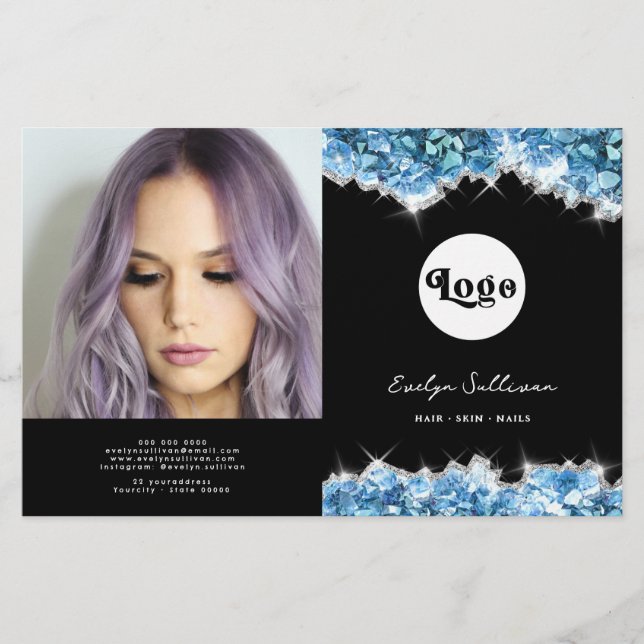 Brochura de bifurcação de cristais azuis (Frente)