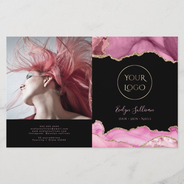 brochura de bivezes agate rosa quente (Frente)