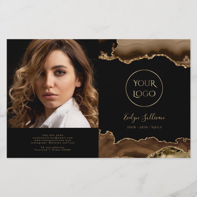 Brochura de brochura de agate castanho (Frente)