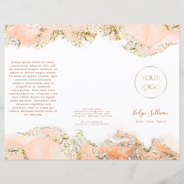 brochura de design de marmoreamento de pêssego (Frente)