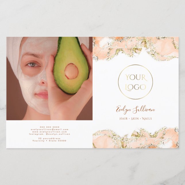 brochura de design de marmoreamento de pêssego (Frente)