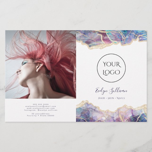 brochura de design de opal escuro (Frente)