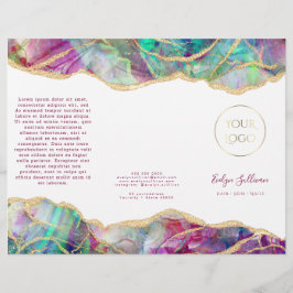 Brochura de design opal Fuchsia aquamarine