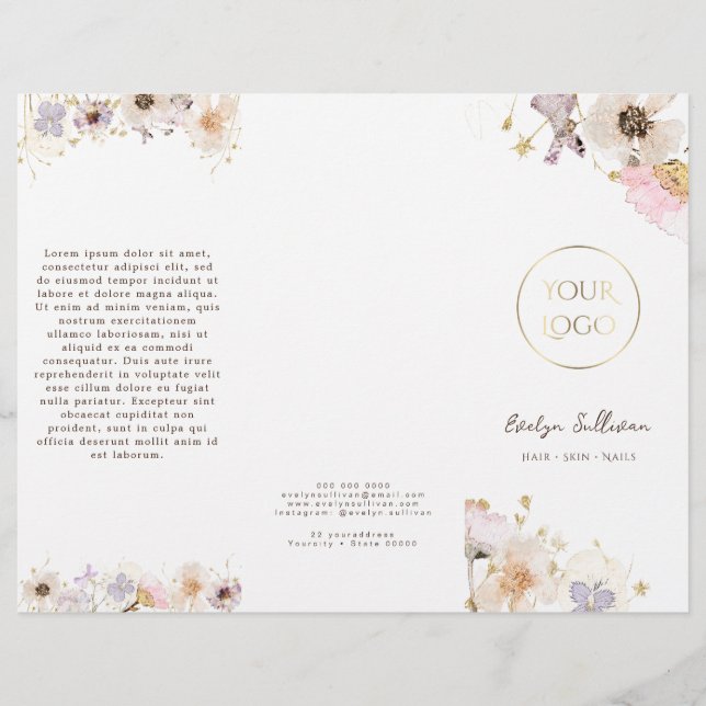 Brochura de flores secas (Frente)