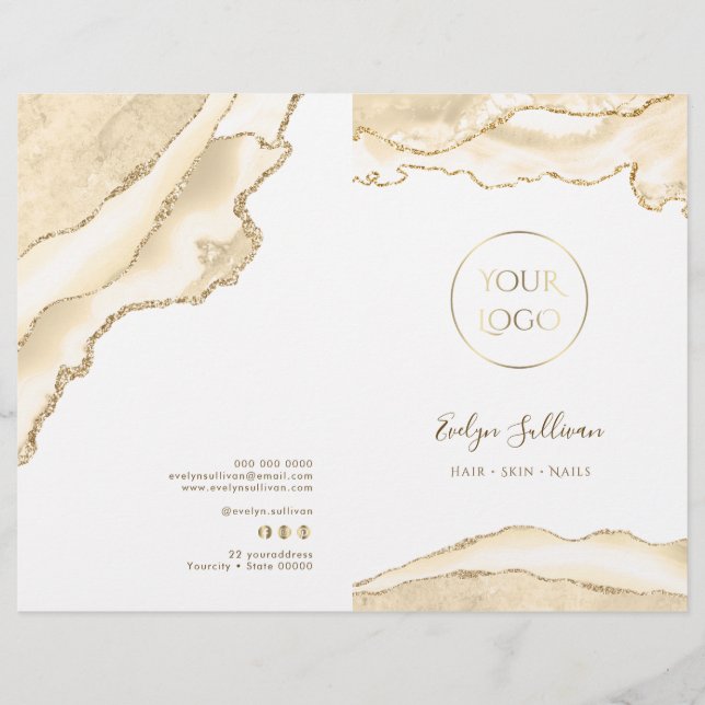 brochura de menu delicado do serviço de agata de p (Frente)