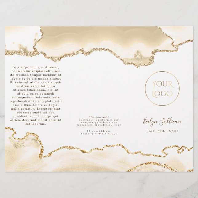 brochura delicada de agata de pêssego (Frente)