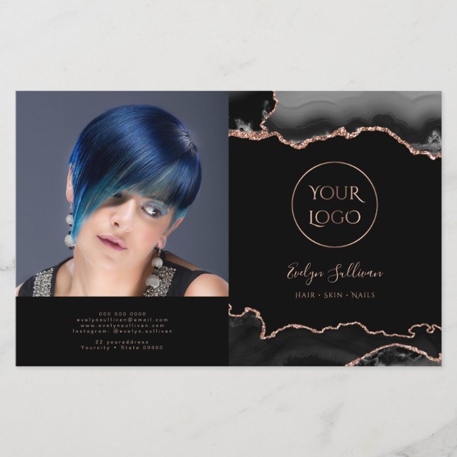 brochura do molde de agate preto (Frente)