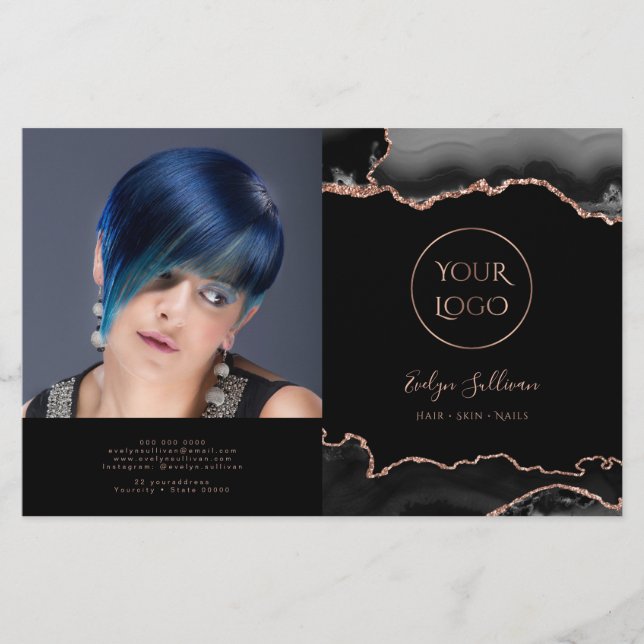 brochura do molde de agate preto (Frente)