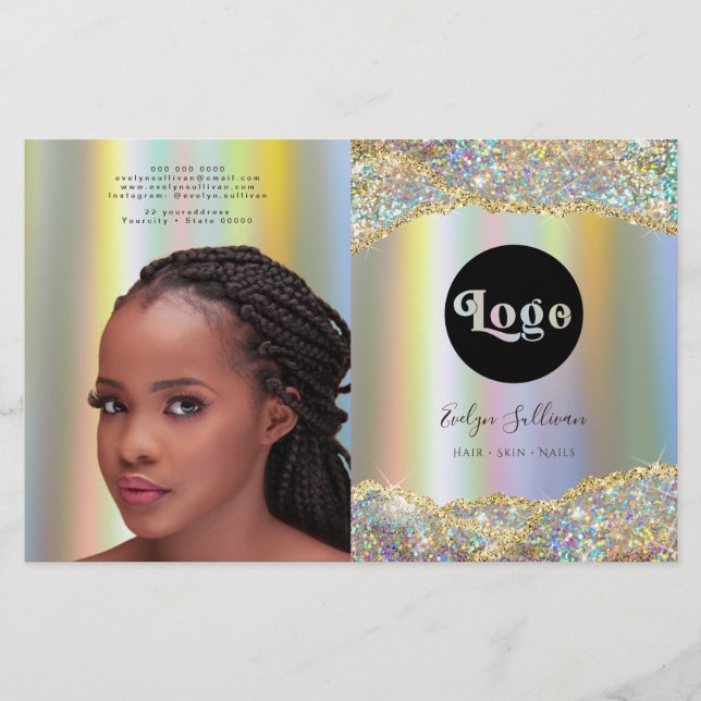 Brochura dobrável de folha de alumínio fluorescent (Frente)