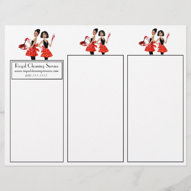 Brochuras De Limpeza De Casa De Três Dobras (Frente)