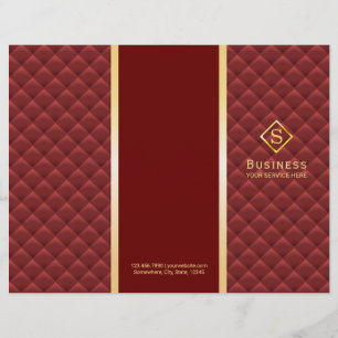 Brochuras De Monograma Dourado Com Vermelho Triplo
