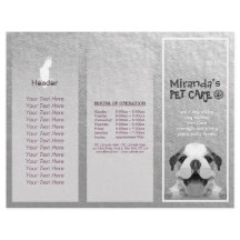 Brochuras De Três Dobras De Salão De Salão De Pet 