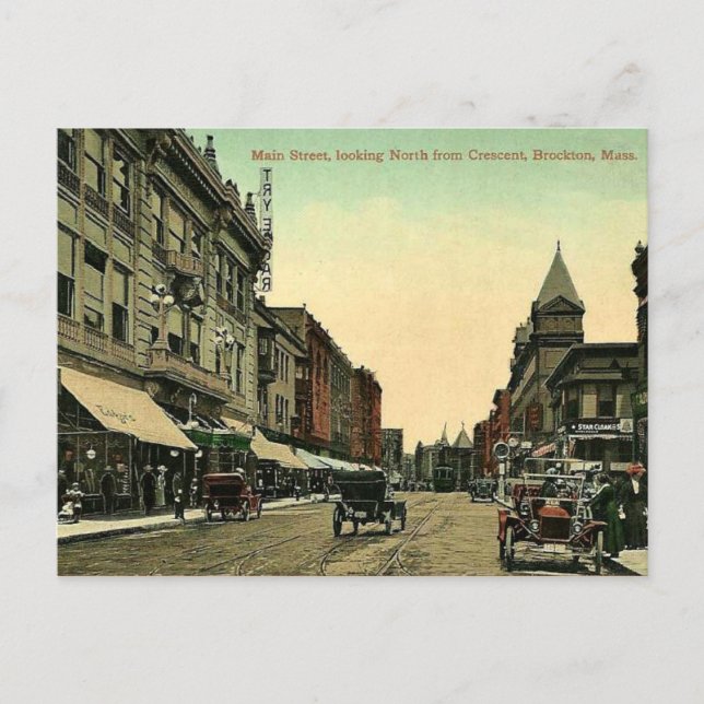 Brockton, Massachusetts, cartão postal de 1910 (Frente)